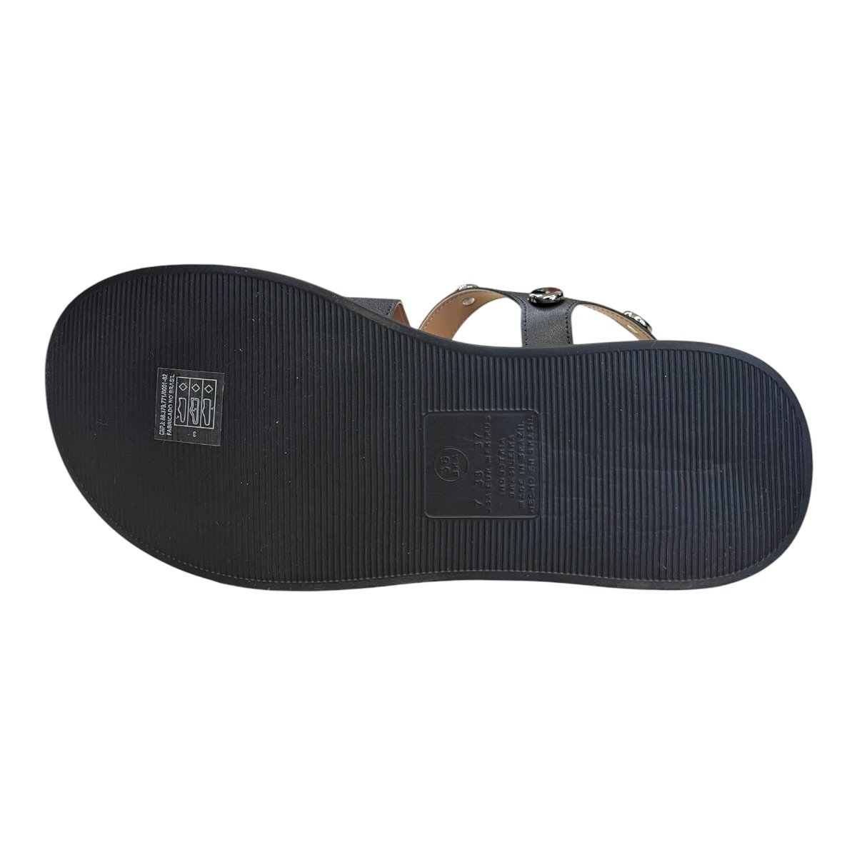 Sandalia Feminino Vizzano Casual Plataforma Anabela Tiras Brilho Metalizado 6525.216 Preto Preto 6