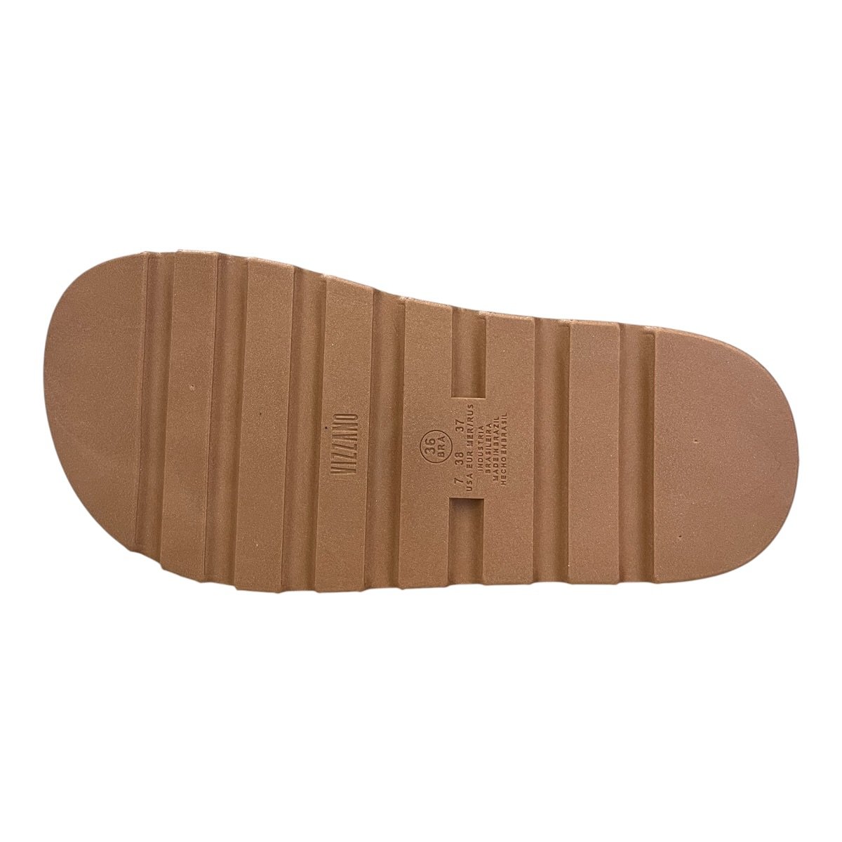 Chinelo Papete Feminino Vizzano Casual Conforto Slide Cruzada Brilho Strass 6459.341 Bronze Bronze 6
