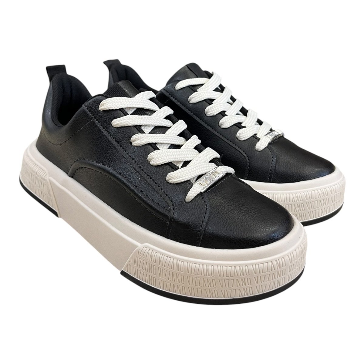 Tenis Feminino Vizzano Casual Conforto Plataforma Antiderrapante Amarração 1477.101 Preto Preto 2