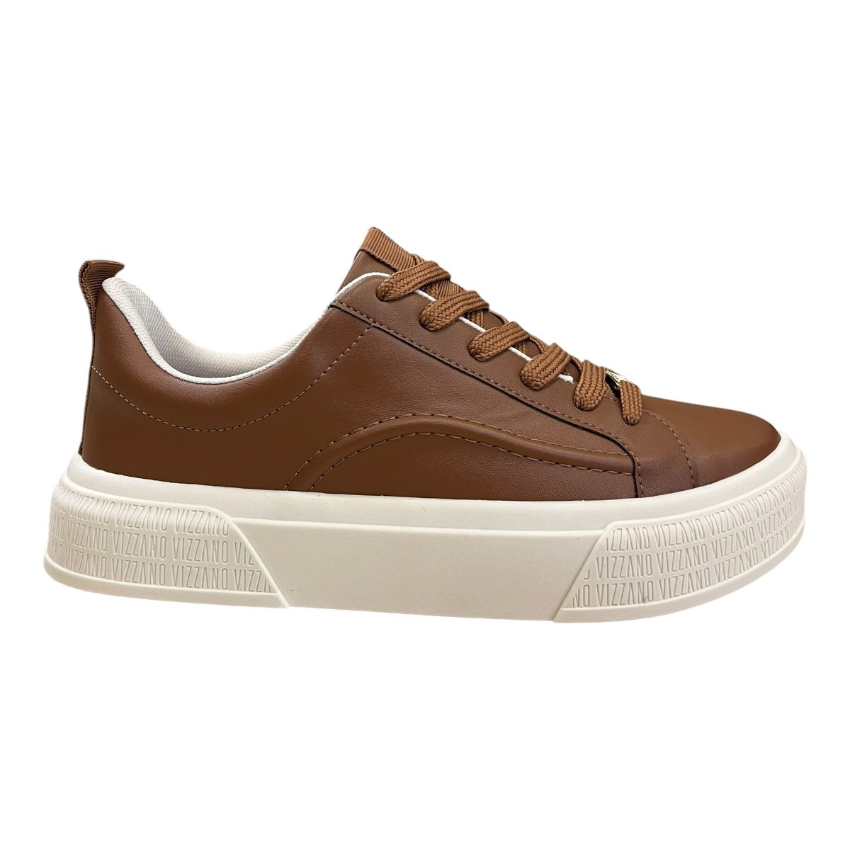 Tenis Feminino Vizzano Casual Conforto Plataforma Antiderrapante Amarração 1477.101 Marrom