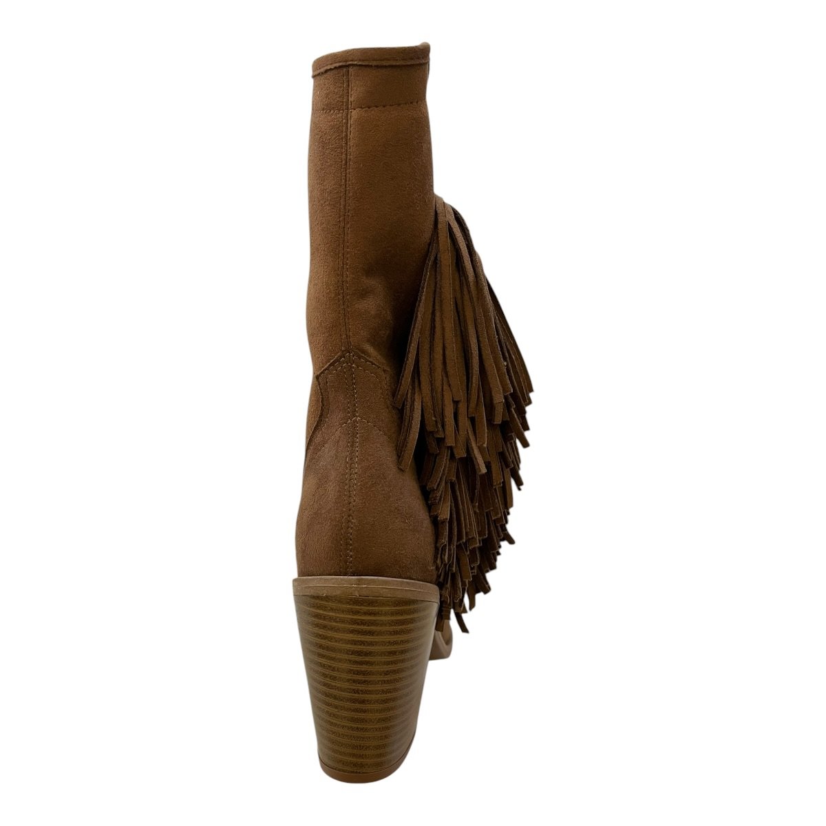 Bota Feminino Moleca Casual Texana Country Franja Camurça Conforto Bico Fino 5355.101 Caramelo Marrom 3