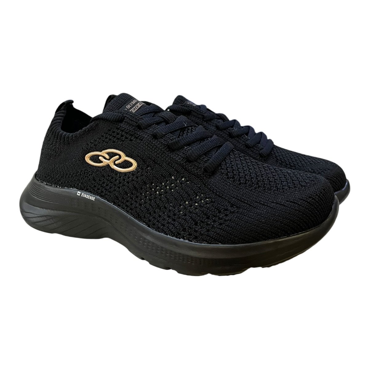 Tenis Feminino Olympikus Ultraleve Esporte Conforto Academia Caminhada Preto Preto 2