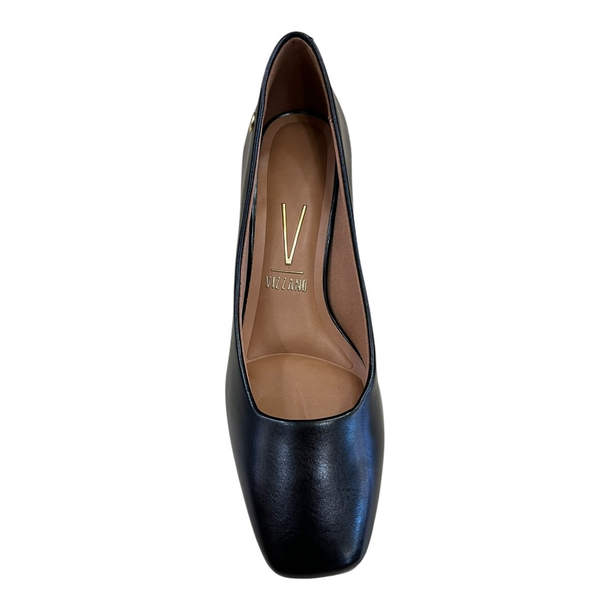Sapato Scarpin Feminino Vizzano Verniz Salto Bloco Bico Quadrado Casual Conforto 1373.101 Preto Preto 3