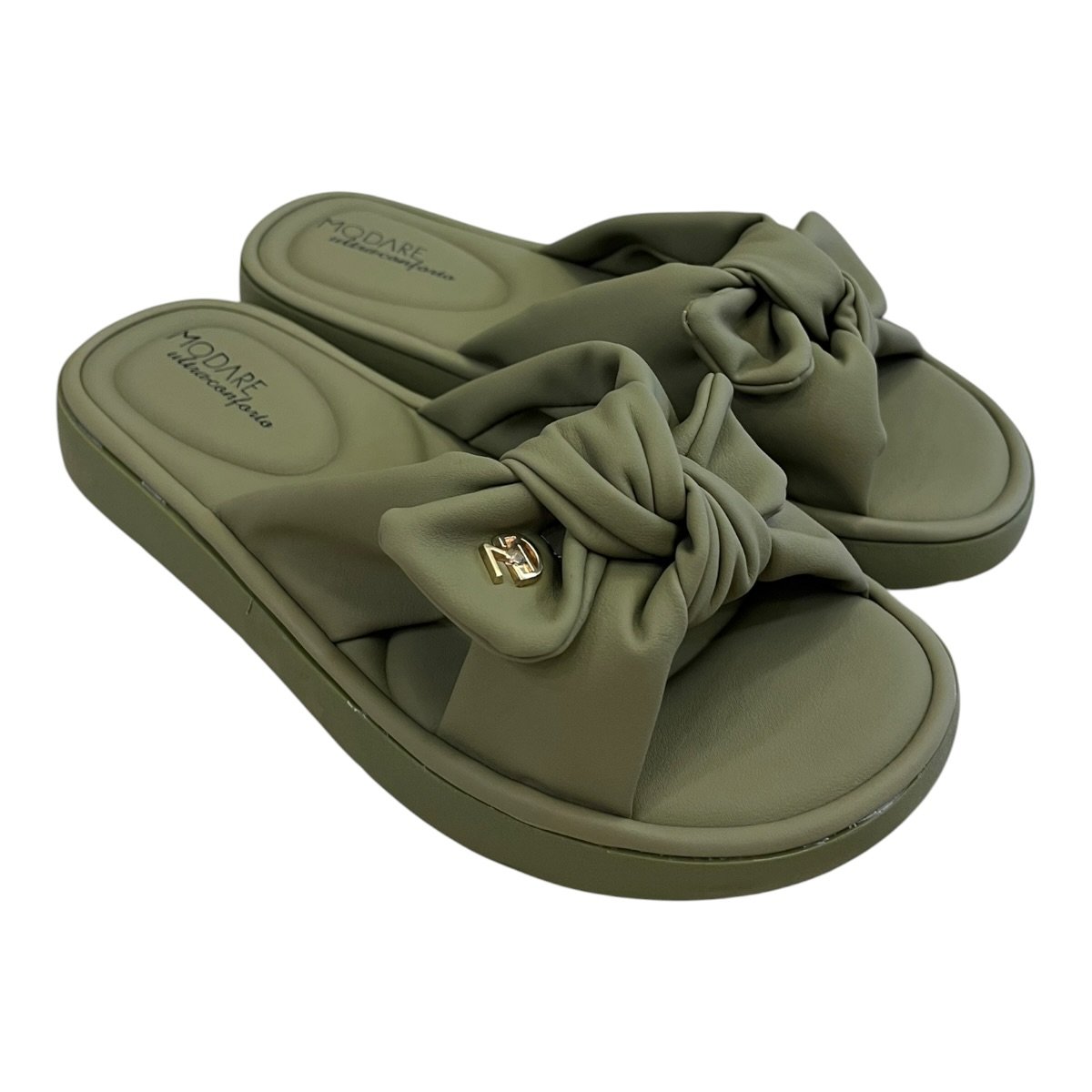 Chinelo Papete Feminino Modare Ultraconforto Superleve Laço Slide Antiderrapante 7208.101 Verde Verde 2