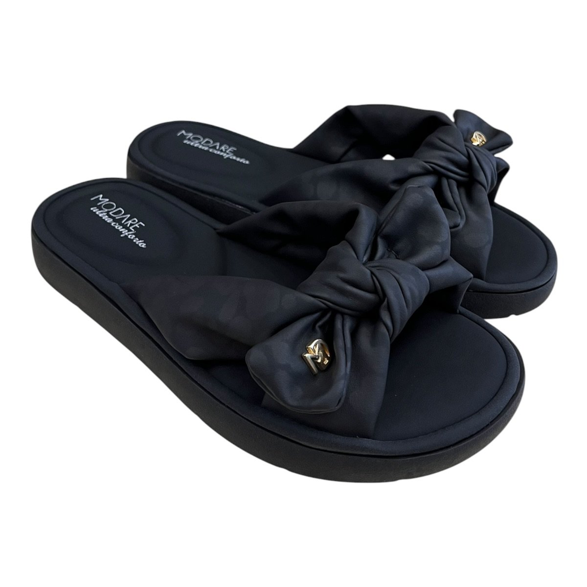 Chinelo Papete Feminino Modare Ultraconforto Superleve Laço Slide Antiderrapante 7208.101 Preto Preto 2