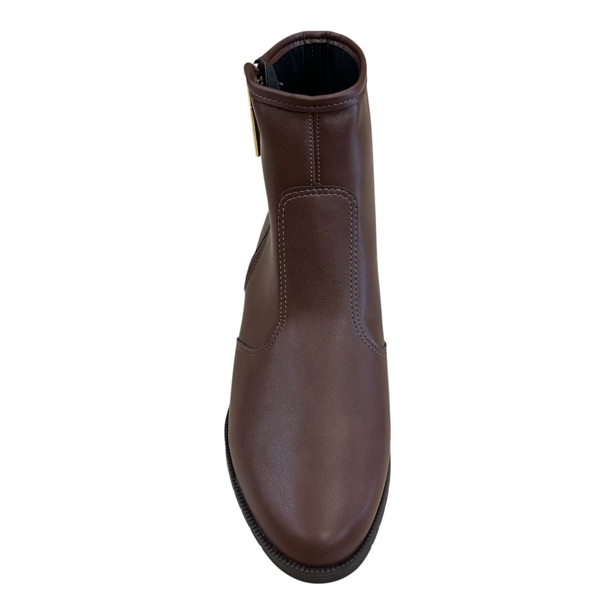 Bota Coturno Feminino Moleca Casual Conforto Básico Zíper Salto Bloco 5346.107 Marrom Marrom 3