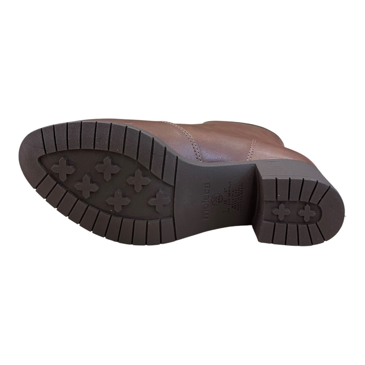 Bota Coturno Feminino Moleca Casual Conforto Básico Zíper Salto Bloco 5346.107 Marrom Marrom 6