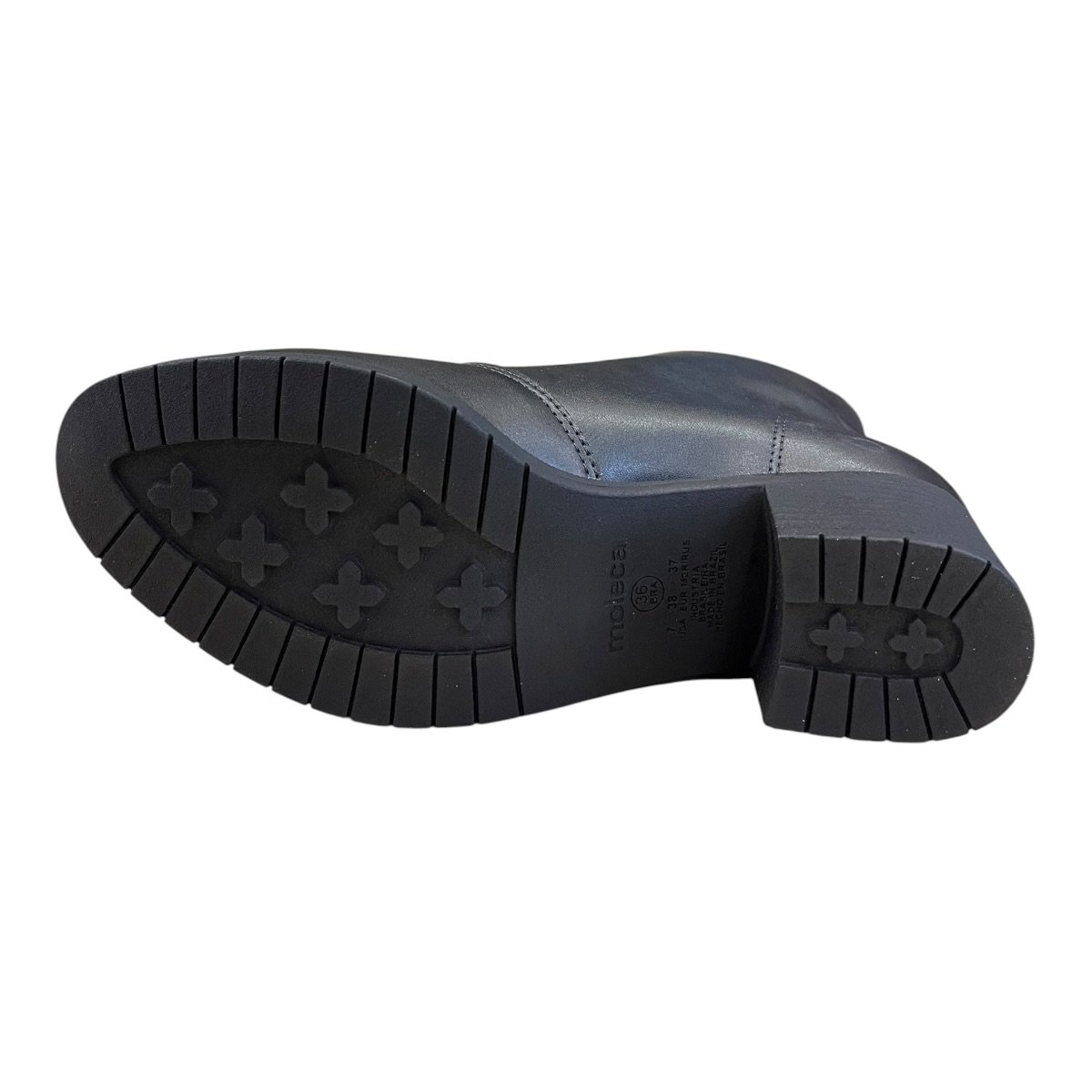 Bota Coturno Feminino Moleca Casual Conforto Básico Zíper Salto Bloco 5346.107 Preto Preto 6