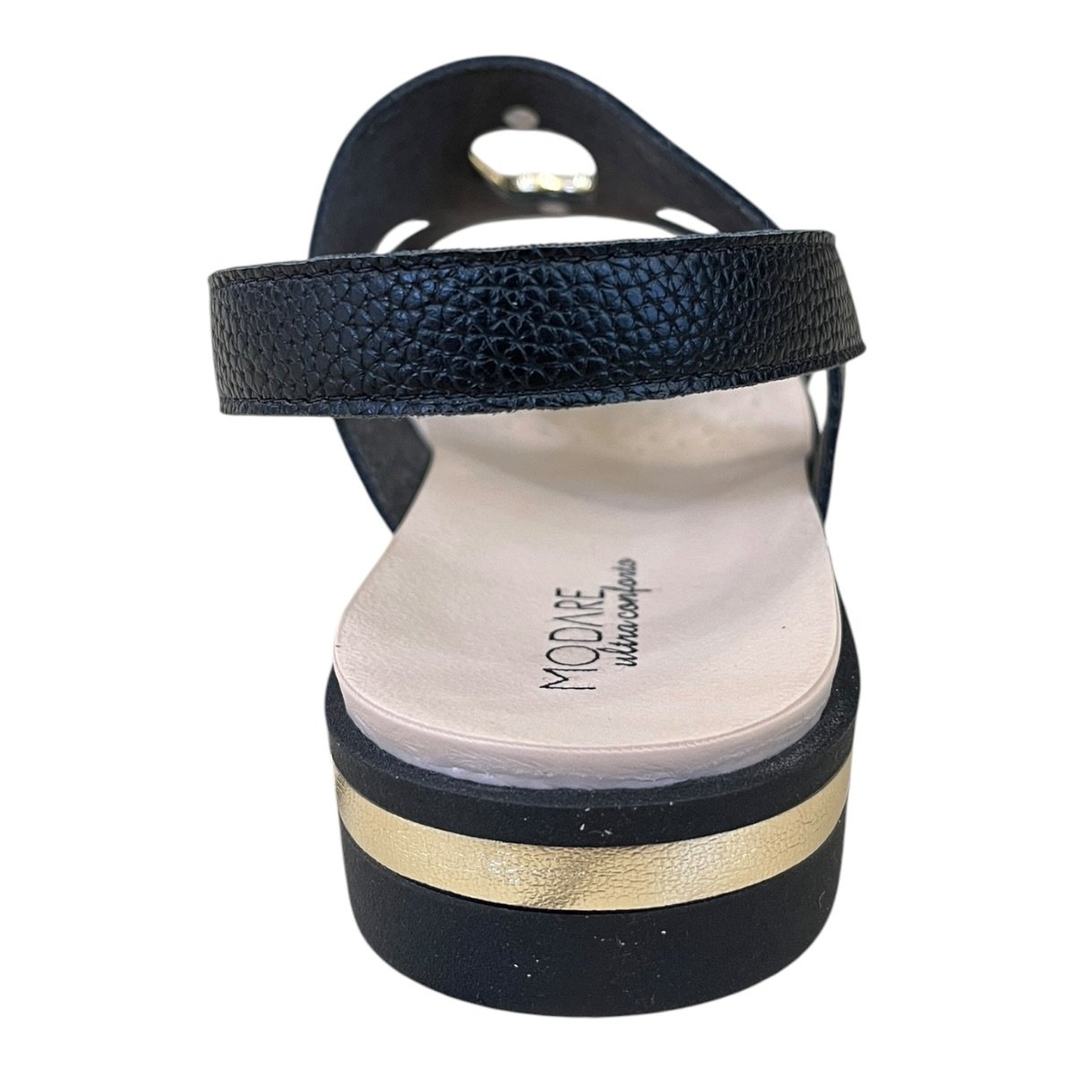 Sandalia Feminino Modare Casual Ultraconforto Tiras Calce Fácil Detalhe Metalizado 7132.160 Preto Preto 4