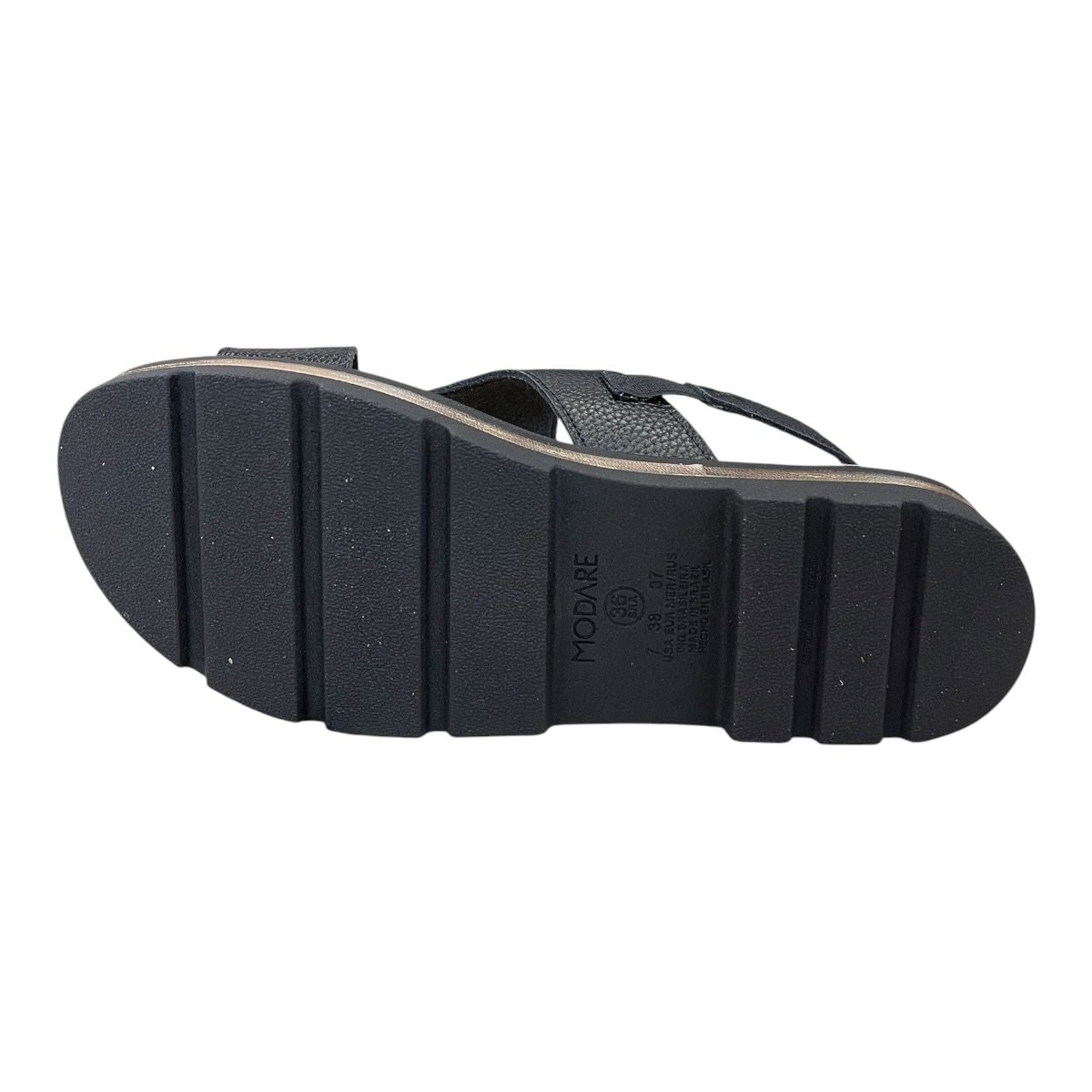 Sandalia Feminino Modare Casual Ultraconforto Tiras Calce Fácil Detalhe Metalizado 7132.160 Preto Preto 5