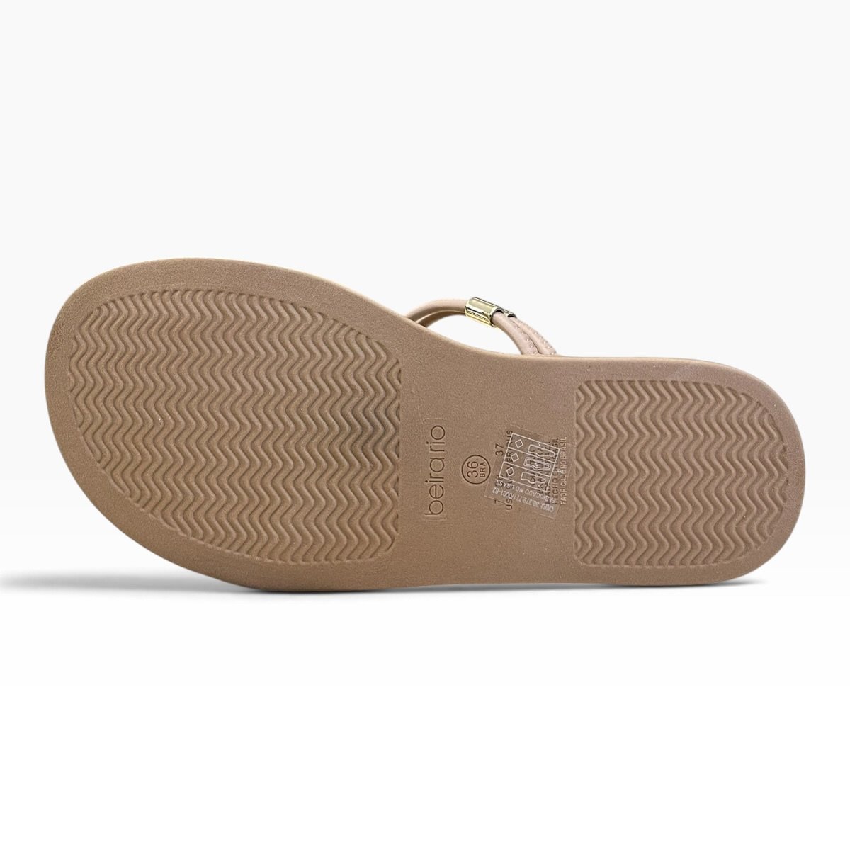 Papete Feminino Beira Rio 2 Em 1 Casual Conforto Tiras Brilho Calce Fácil 8488.143 Bege Bege 5