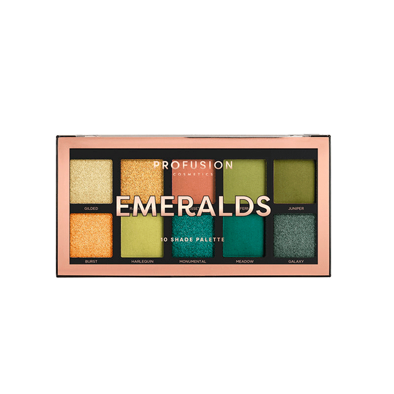 Paleta de Sombras Profusion Emeralds 10 Cores Multicores 1