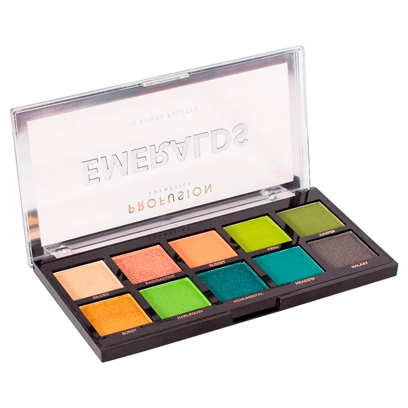 Paleta de Sombras Profusion Emeralds 10 Cores Multicores 3