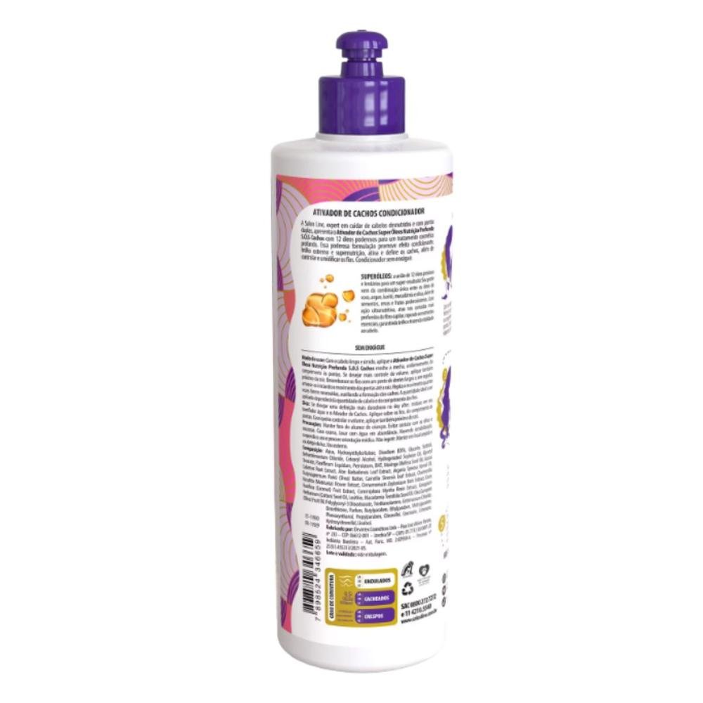 Ativador de Cachos Salon Line Sos Cachos Super Óleos Nutrição Profunda 500ml 500ml 3