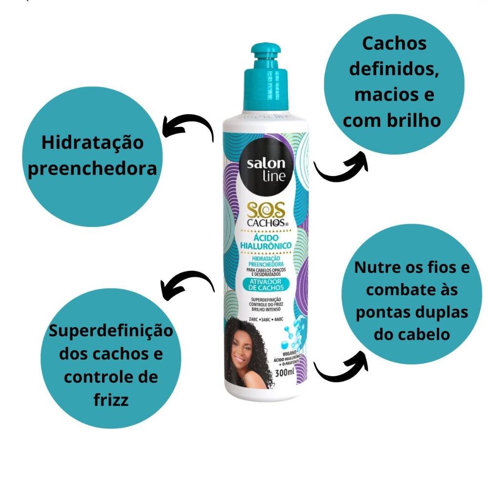 Ativador de Cachos Salon Line Sos Cachos Ácido Hialurônico 300ml 300ml 2