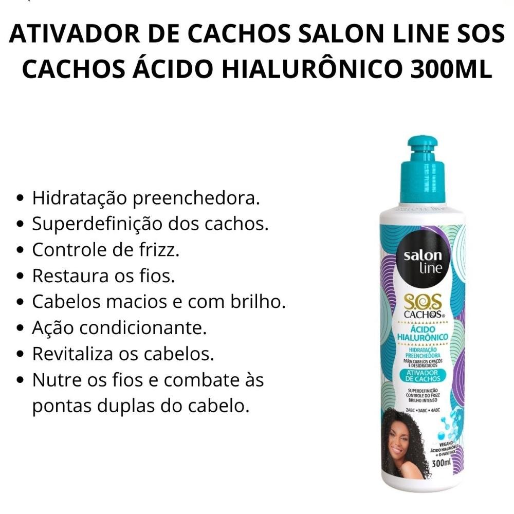 Ativador de Cachos Salon Line Sos Cachos Ácido Hialurônico 300ml 300ml 6