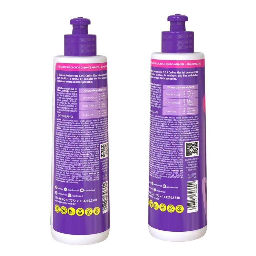 Ativador de Cachos Salon Line Kids Sos Cachos Super Óleos 300ml 300ml 3