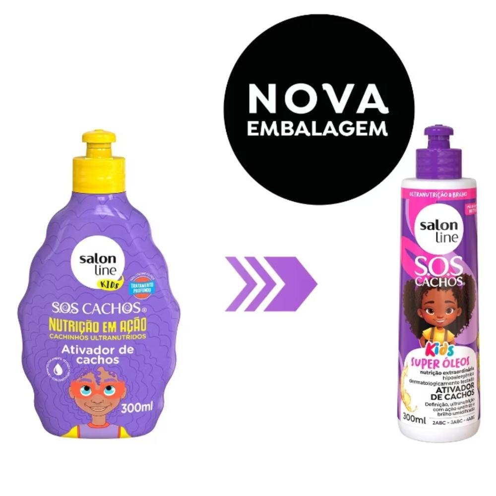 Ativador de Cachos Salon Line Kids Sos Cachos Super Óleos 300ml 300ml 8