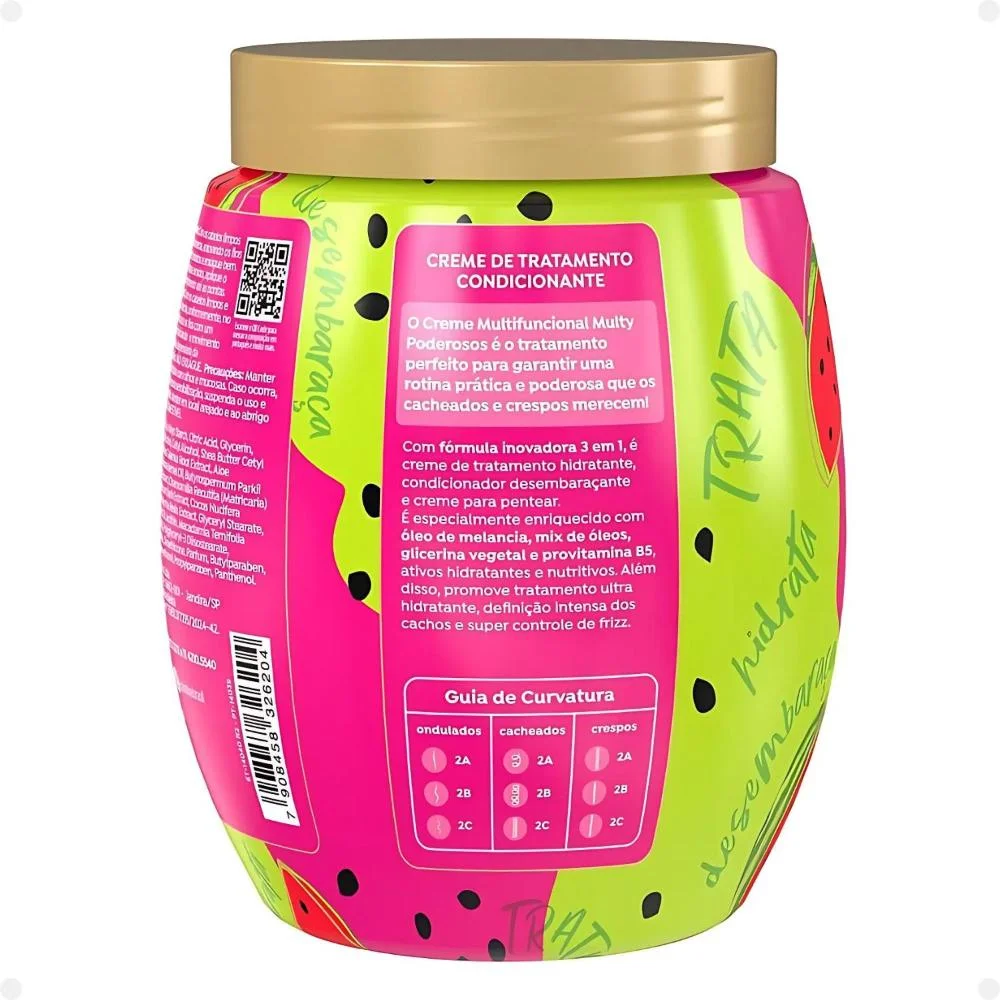 Creme de Tratamento 3 em 1 Salon Line Multy Poderosos Cachos dos Sonhos Melancia e Mix de Óleos 1Kg 1kg 3