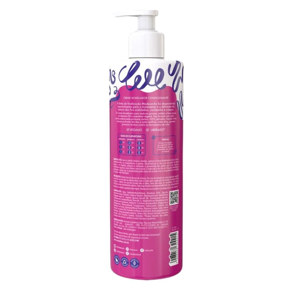 Creme Modelador Salon Line #todecacho Cachos dos Sonhos Fixação Forte 500ml 500ml 3