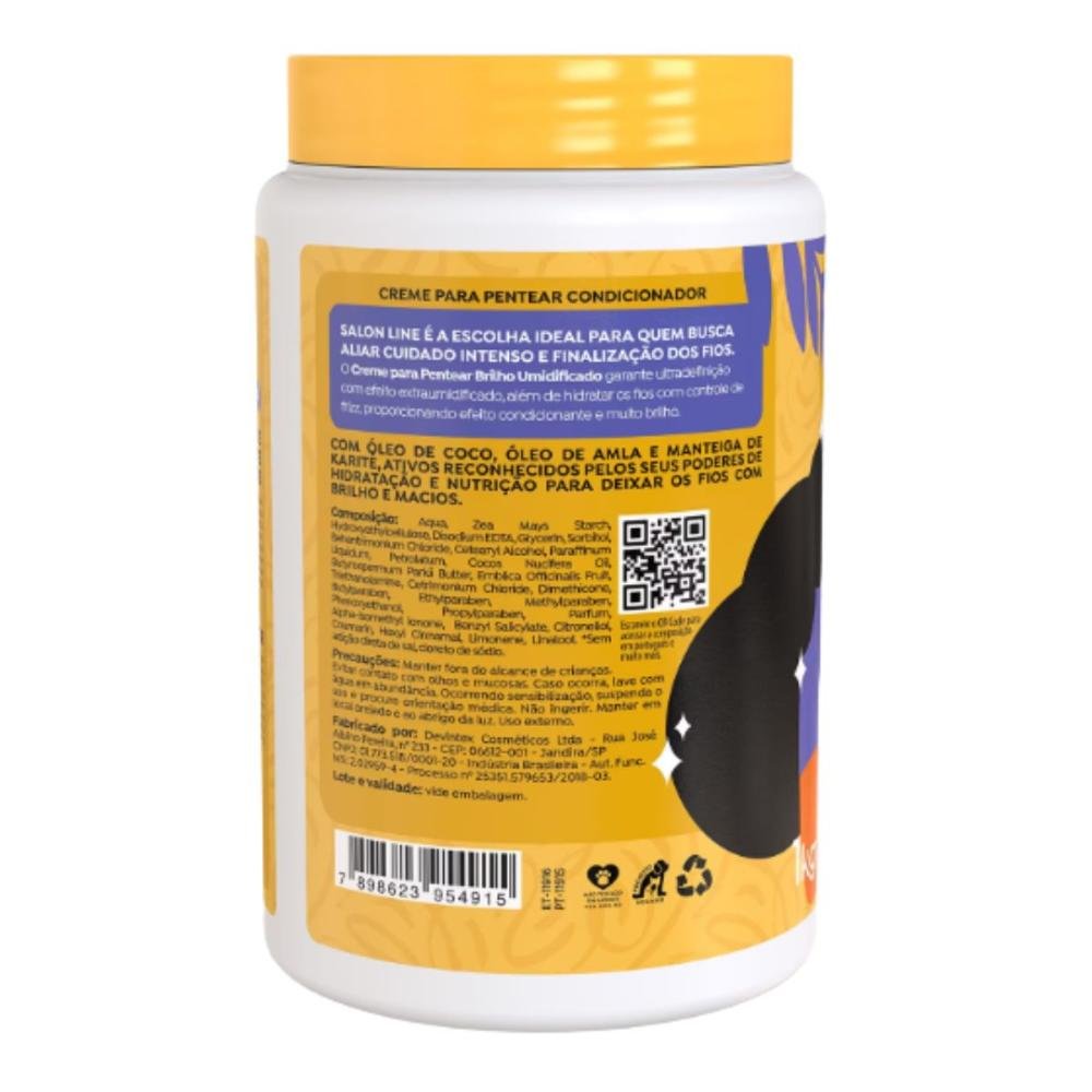 Creme Para Pentear Salon Line Brilho Umidificado 1kg 1kg 4