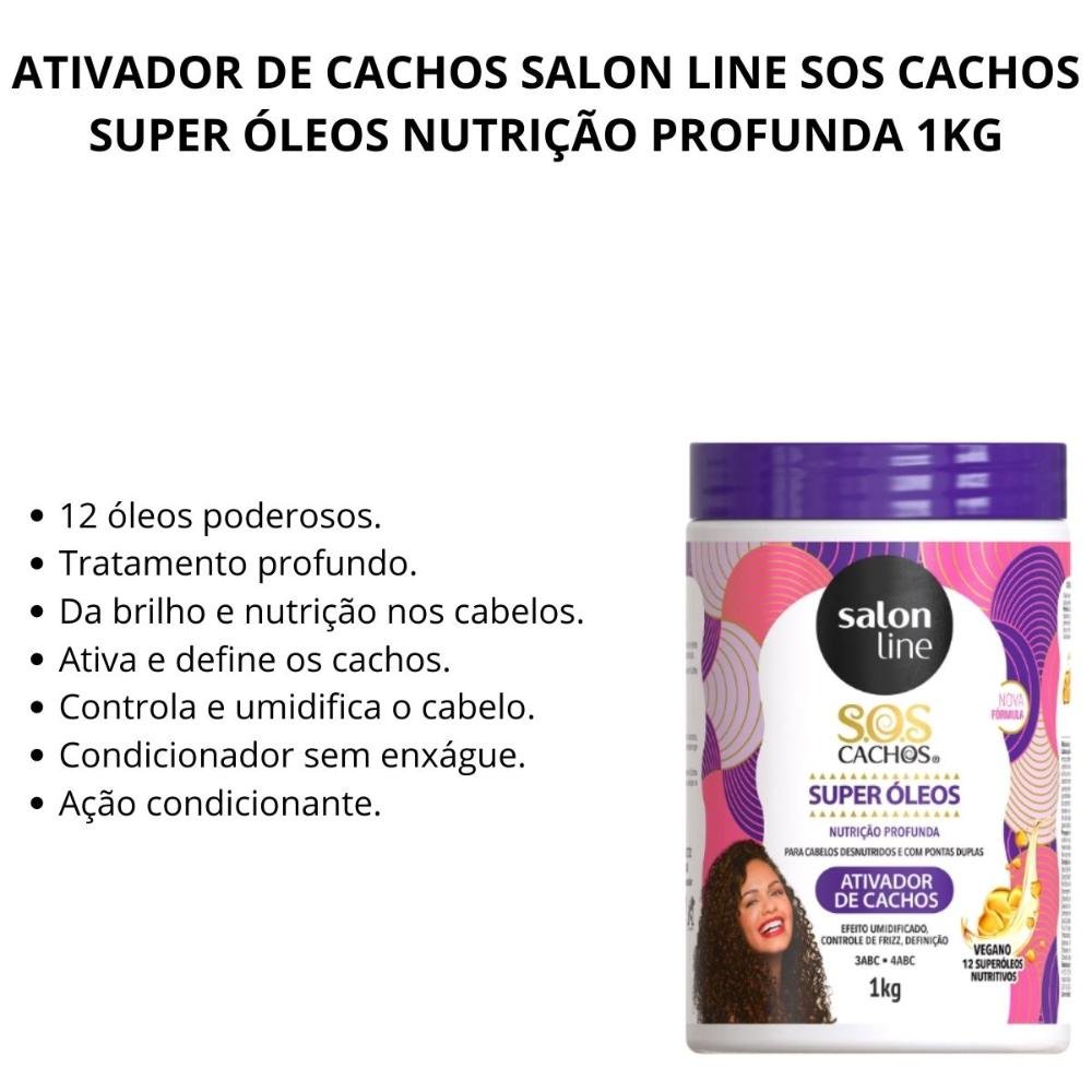 Ativador de Cachos Salon Line Sos Cachos Super Óleos Nutrição Profunda 1kg 1kg 2