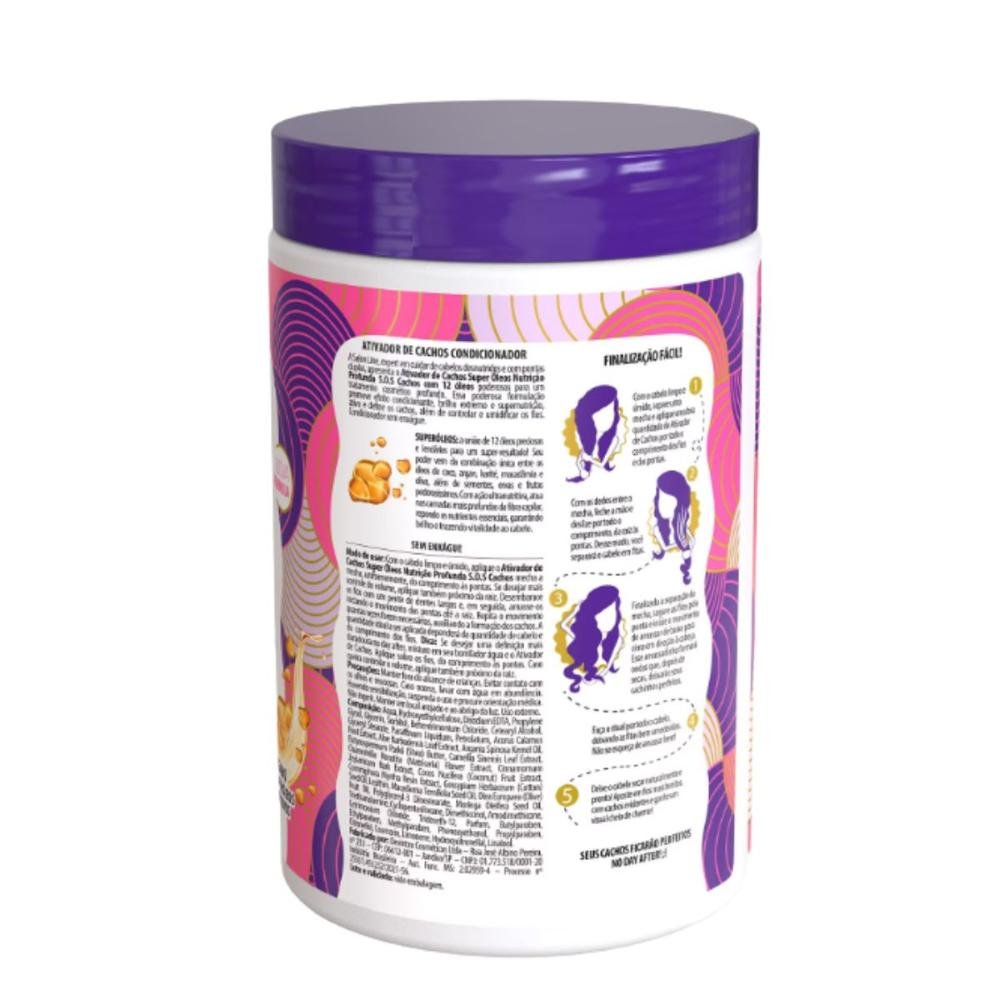 Ativador de Cachos Salon Line Sos Cachos Super Óleos Nutrição Profunda 1kg 1kg 4