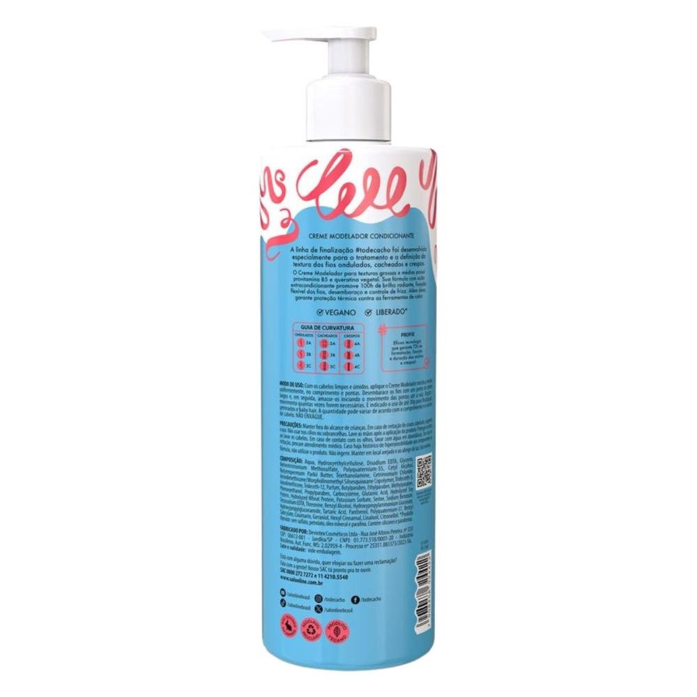 Creme Modelador Salon Line #todecacho Cachos dos Sonhos Fixação Natural 500ml 500ml 3
