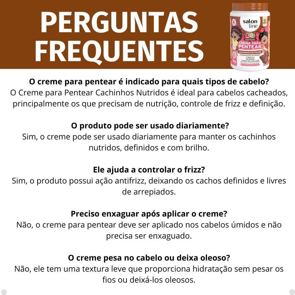 Creme para Pentear Salon Line Kids Chocolate Cachinhos Nutridos 1kg 1kg 6