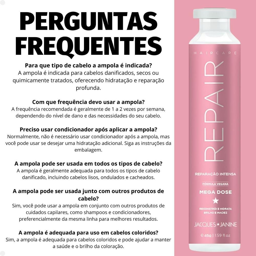 Ampola Mega Dose Jacques Janine Hair Care Repair 45g 45g 5
