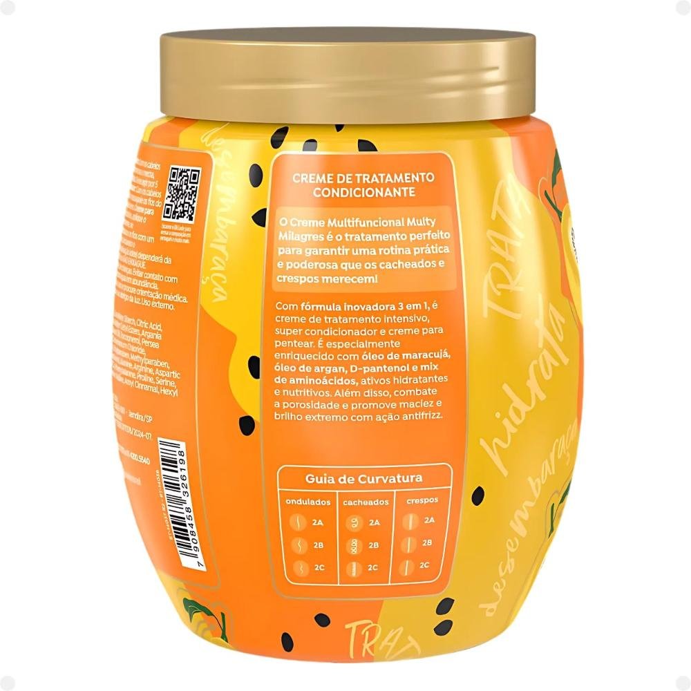 Creme de Tratamento 3 em 1 Salon Line Multy Milagres Cachos dos Sonhos Maracujá e Óleo de Argan 1Kg 1kg 3