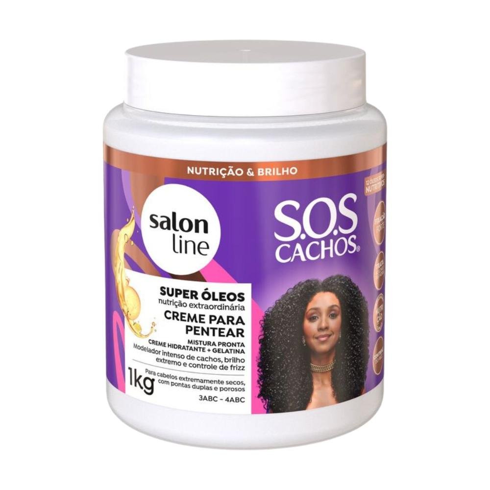 Creme Para Pentear Salon Line Sos Cachos Super Óleos 1kg 1kg 1