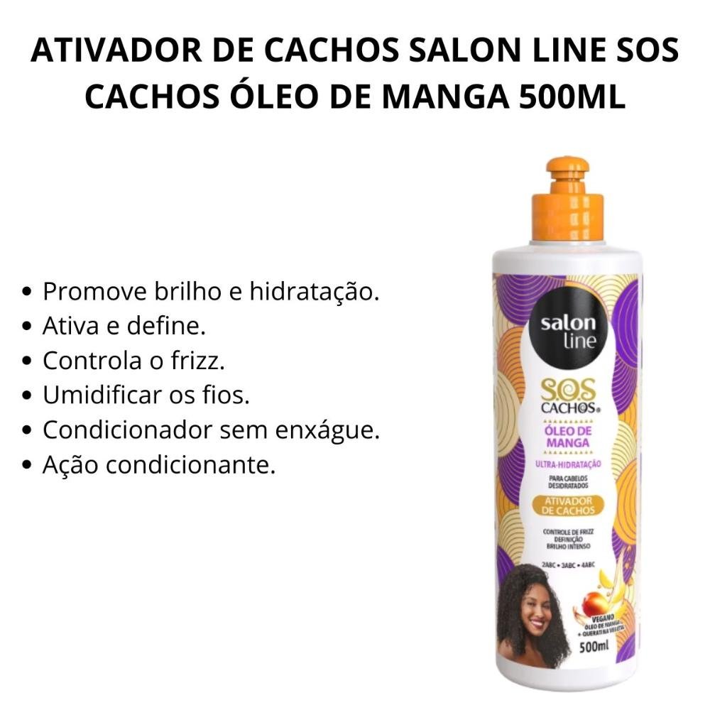 Ativador de Cachos Salon Line Sos Cachos Óleo de Manga 500ml 500ml 2