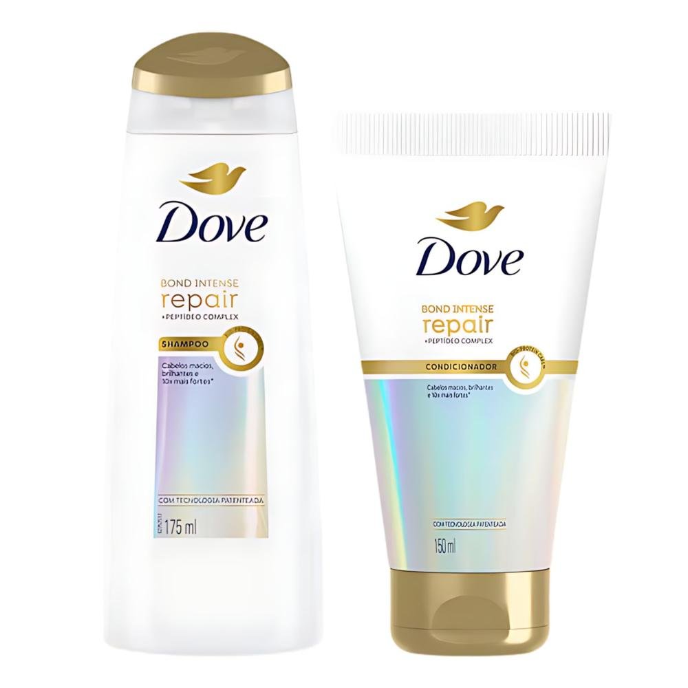 Kit Dove Bond Intense Repair Completo: Shampoo 175ml, Condicionador 150ml, Máscara, Leave-In e Óleo Sérum Bifásico ÚNICO 3