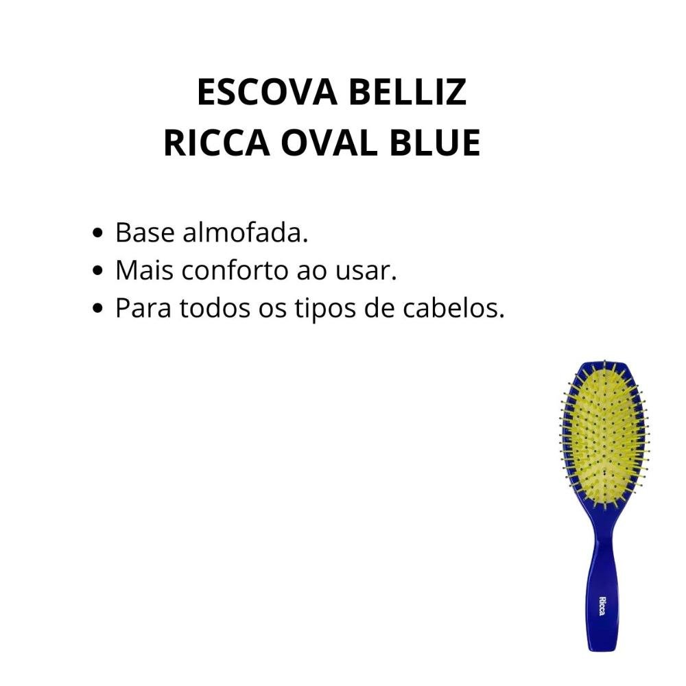 Escova Belliz Ricca Oval Blue Cod.922 ÚNICO 2
