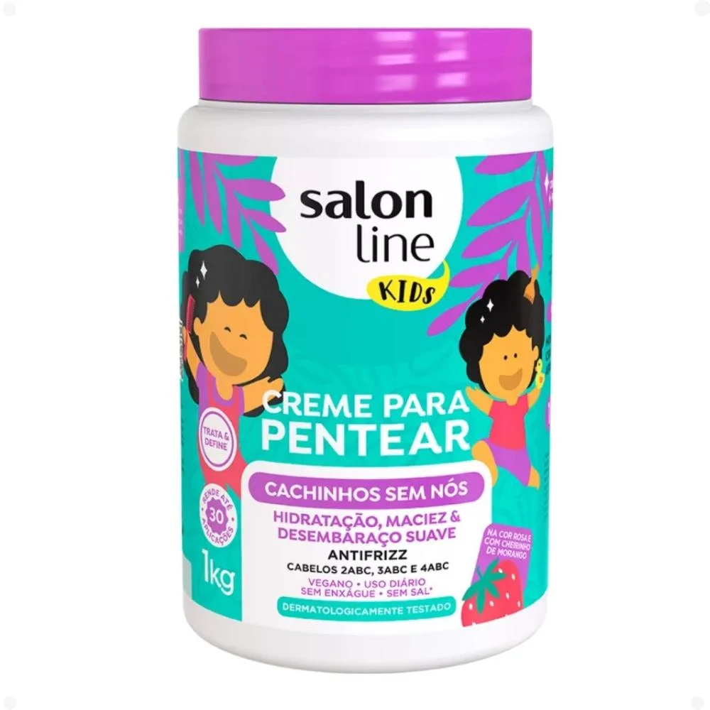 Kit Salon Line Kids: 5 Cremes de Pentear Melão, Maracujá, Uva, Melancia e Morango ÚNICO 5