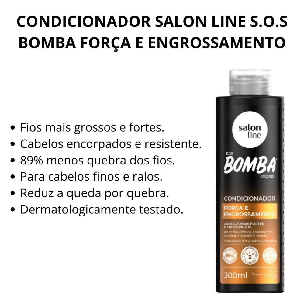 Condicionador Salon Line Sos Bomba Força e Engrossamento 300ml 300ml 2
