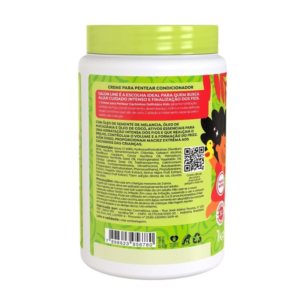 Kit Salon Line Kids: 2 Cremes para Pentear Melancia 1kg ÚNICO 4