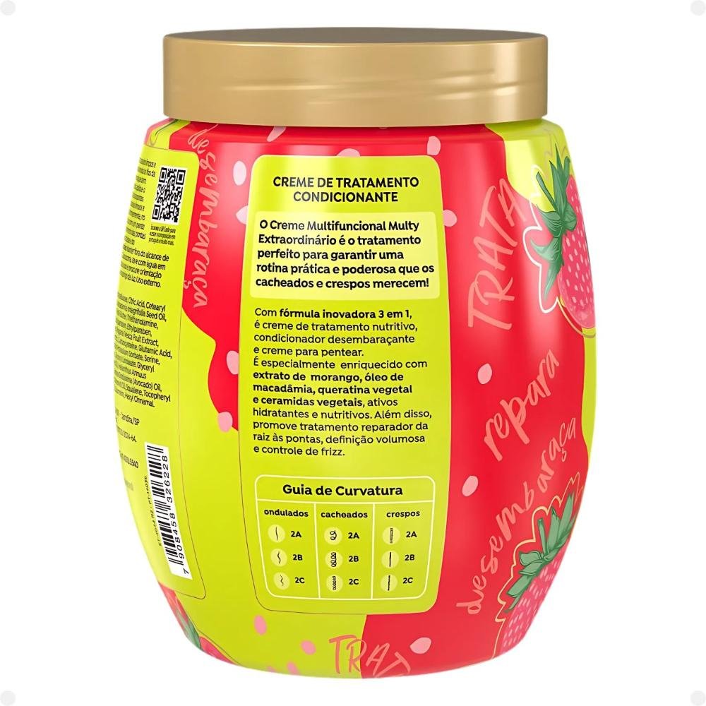 Creme de Tratamento 3 em 1 Salon Line Multy Extraordinário Cachos dos Sonhos Morango e Óleo de Macadâmia 1Kg 1kg 3