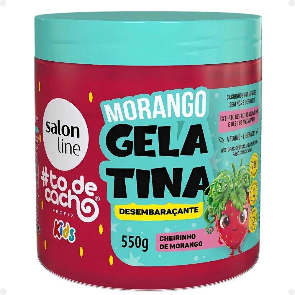 Gelatina Desembaraçante Salon Line Kids #todecacho Morango 550g 550g 1