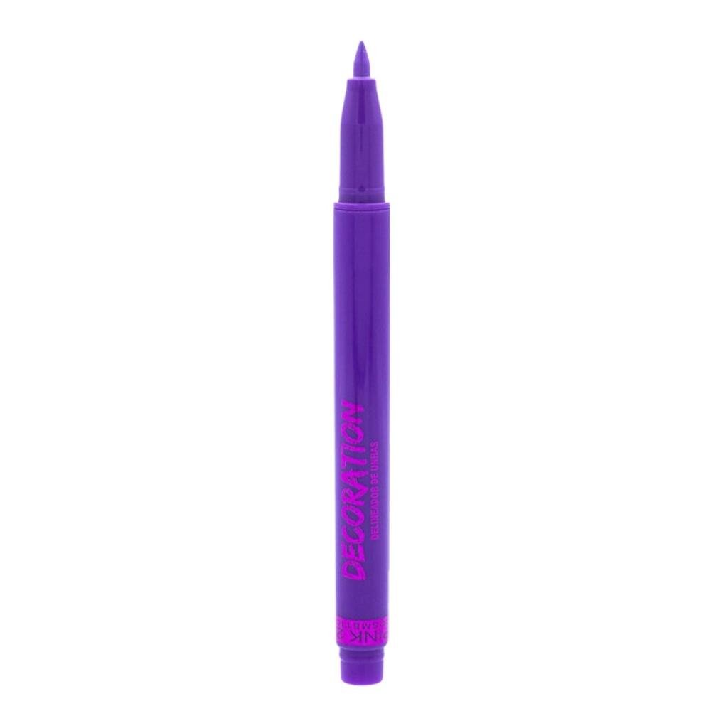 Caneta Delineadora de Unhas Pink 21 Decoration Roxo 3,2g Roxo 3