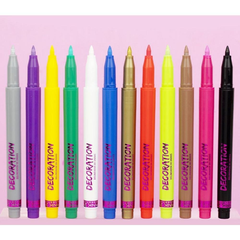Caneta Delineadora de Unhas Pink 21 Decoration Roxo 3,2g Roxo 5