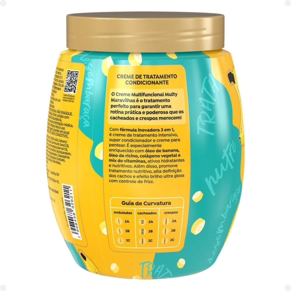 Creme de Tratamento 3 em 1 Salon Line Multy Maravilhas Cachos dos Sonhos Banana e Óleo de Rícino 1Kg 1kg 3