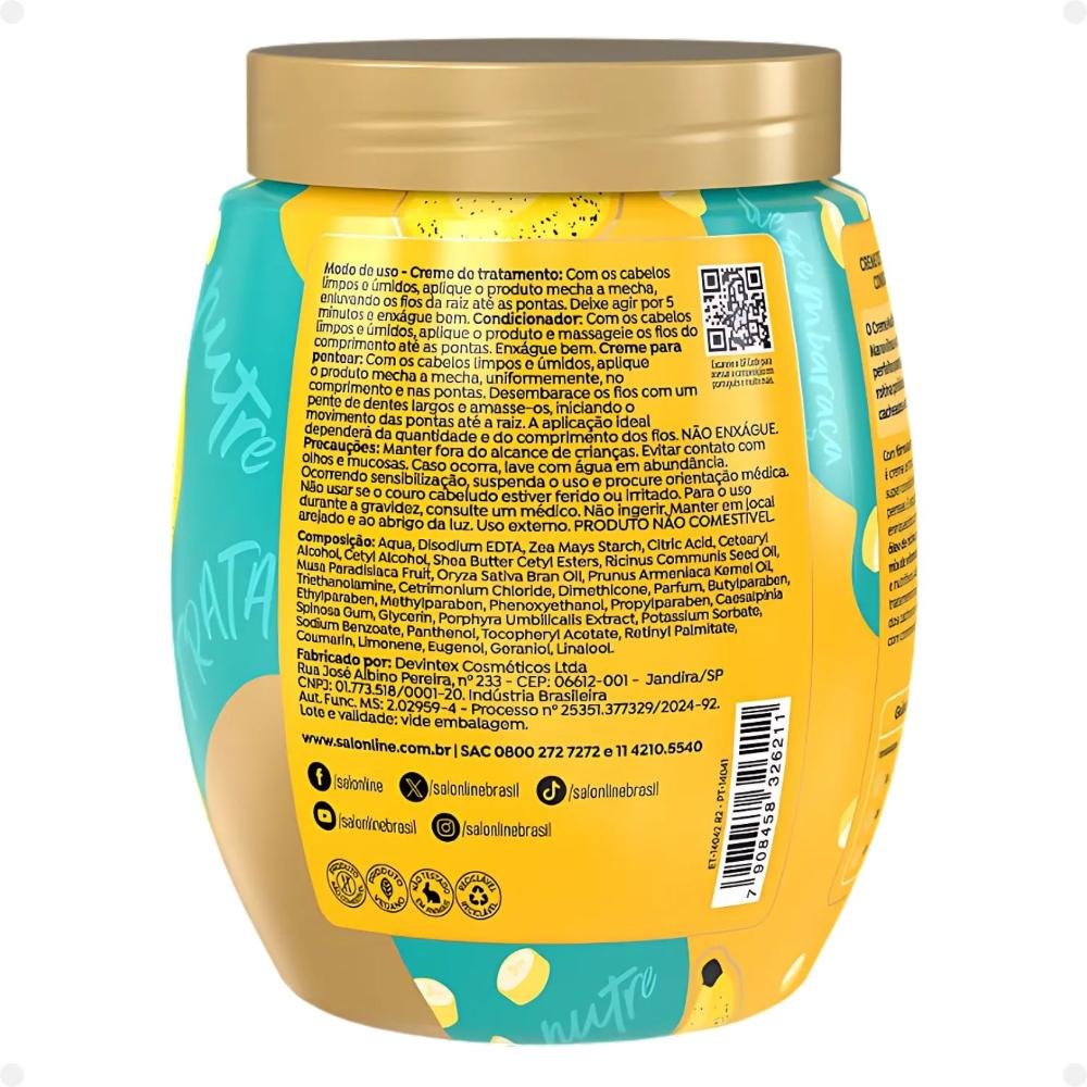 Creme de Tratamento 3 em 1 Salon Line Multy Maravilhas Cachos dos Sonhos Banana e Óleo de Rícino 1Kg 1kg 4