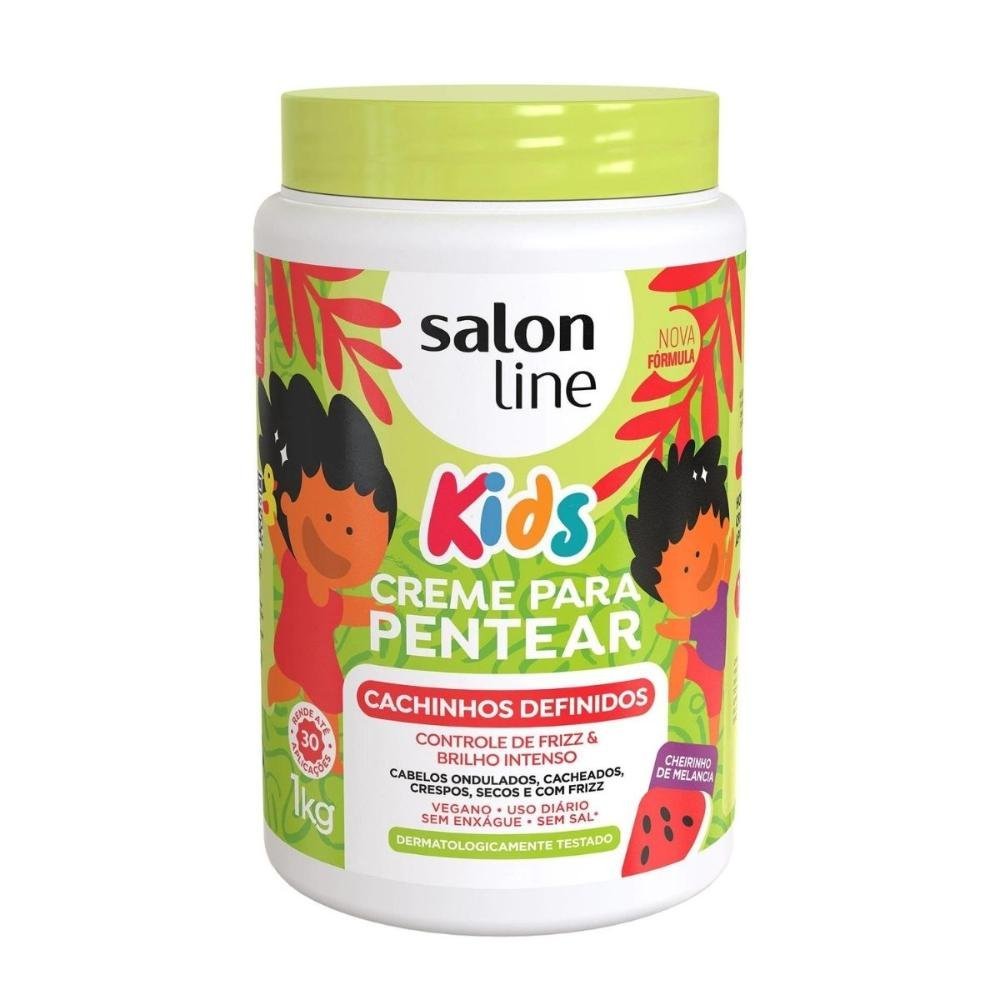 Creme Para Pentear Salon Line Cachinhos Definidos Kids Melancia 1kg 1kg 1