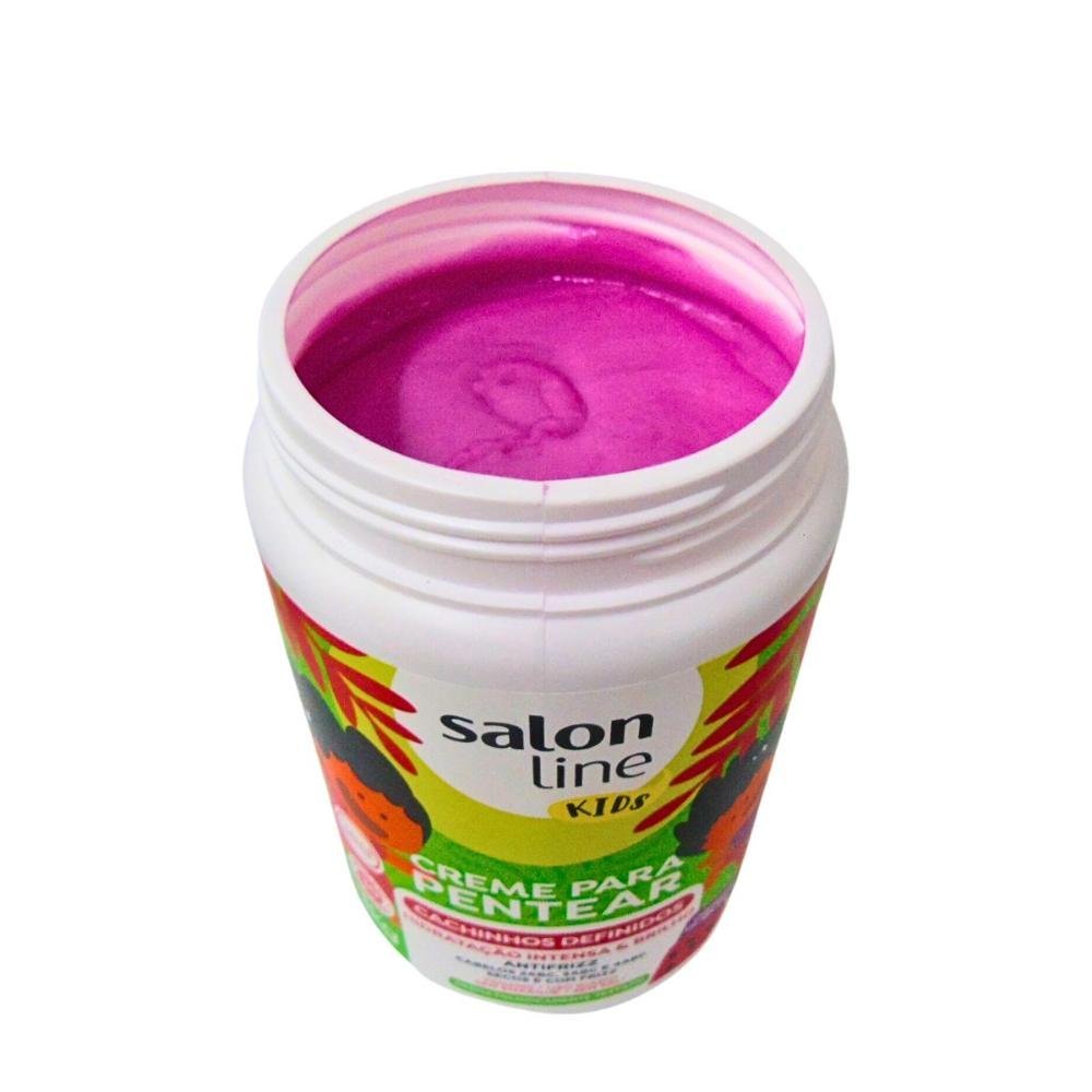 Creme Para Pentear Salon Line Cachinhos Definidos Kids Melancia 1kg 1kg 6
