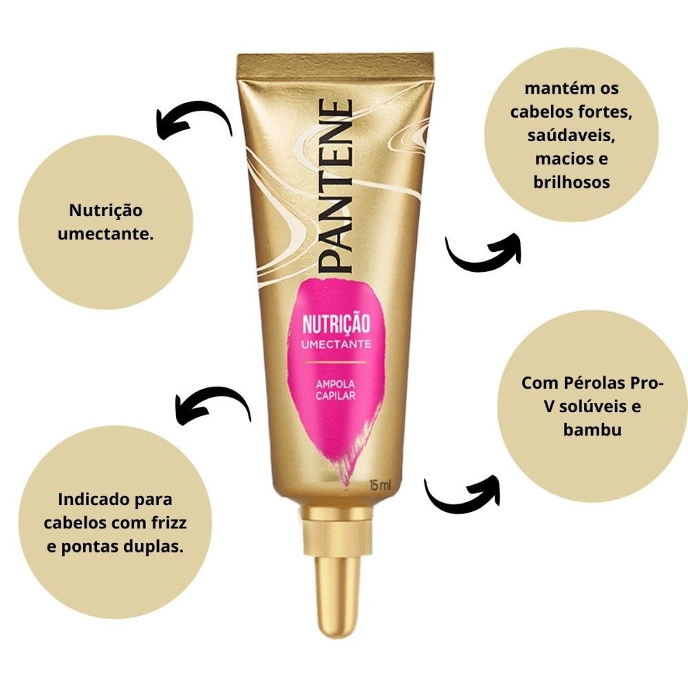 Kit Pantene Nutrição: 3 Ampola Umectante 15ml ÚNICO 2