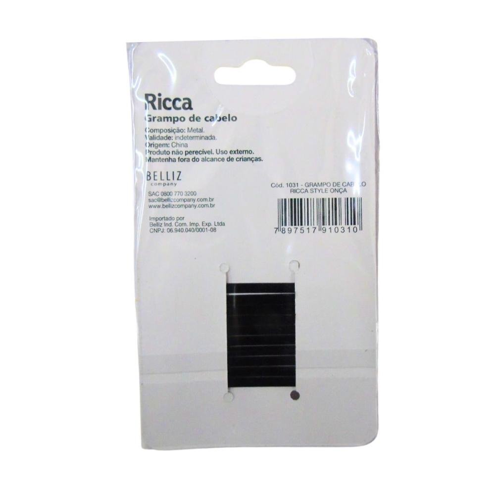Grampo de Cabelo Estampado Ricca Style Poir C/10un Cód.1029 ÚNICO 3
