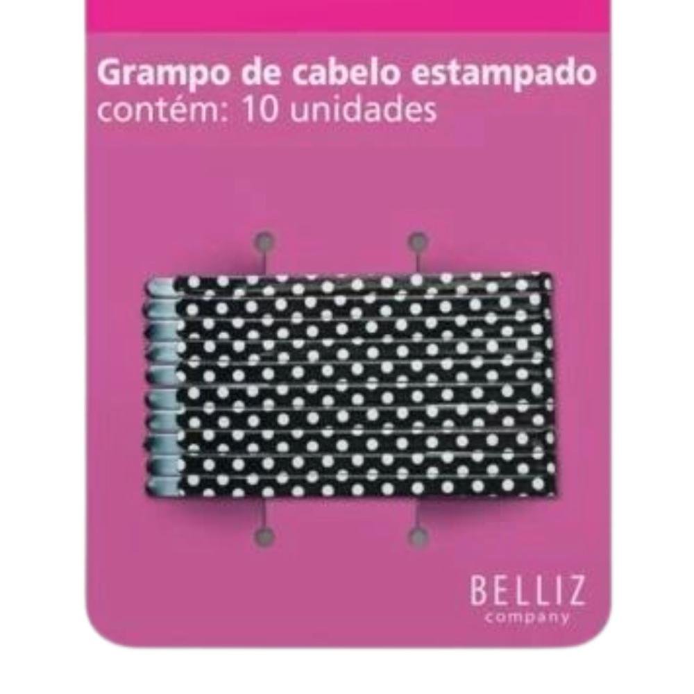 Grampo de Cabelo Estampado Ricca Style Poir C/10un Cód.1029 ÚNICO 4