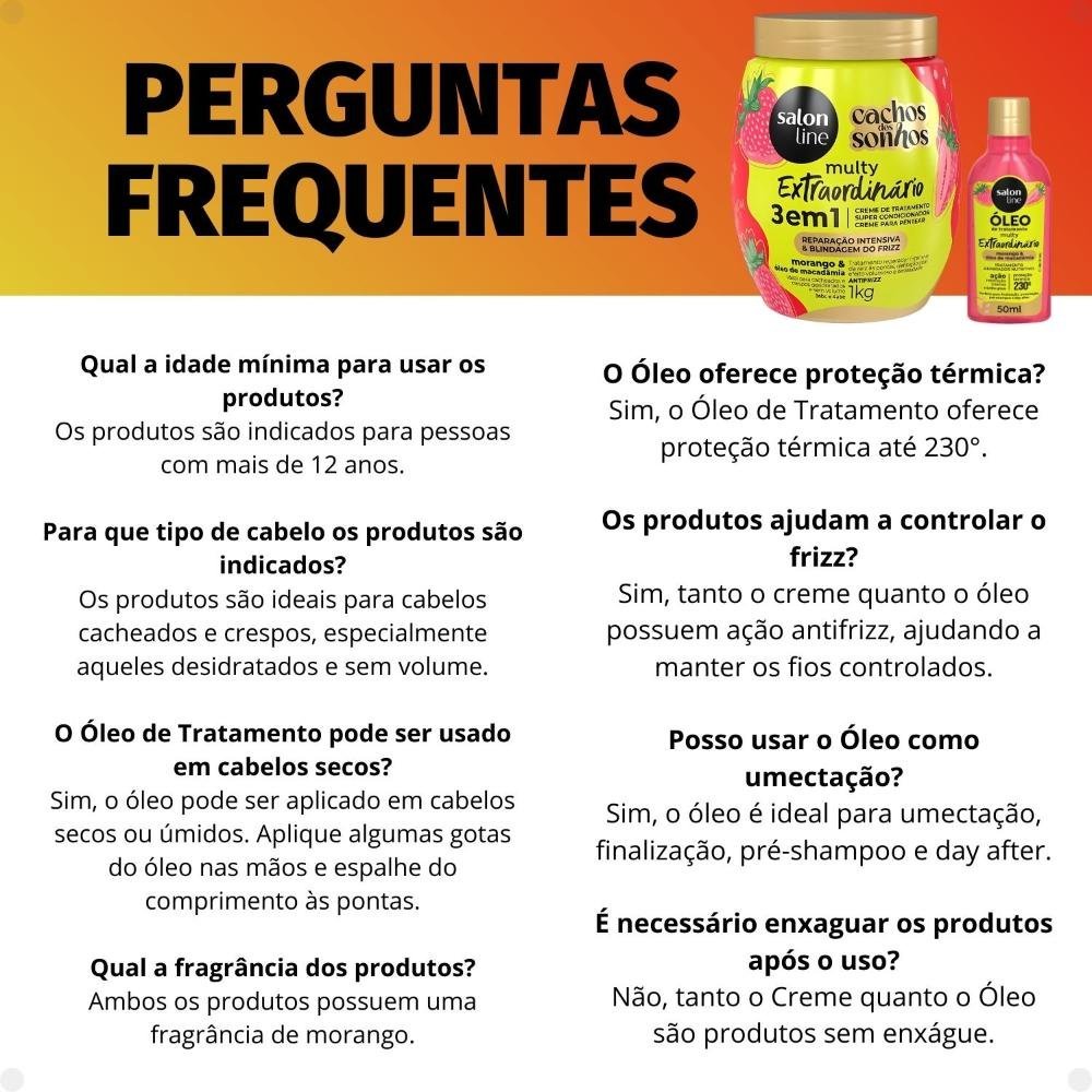Kit Salon Line Multy Extraordinário: 1 Creme 3 em 1 e 1 Óleo Morango ÚNICO 7